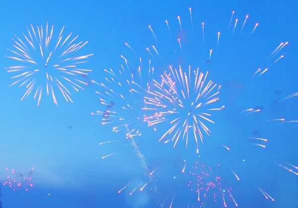 stock image Fireworks in evening sky