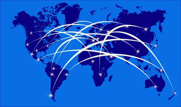 Internet on the world map — Stock Photo, Image