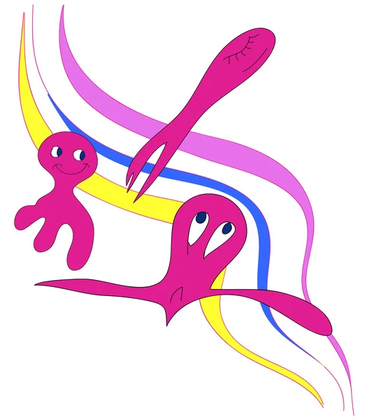 Merry färgglada octopi spela — Stock vektor