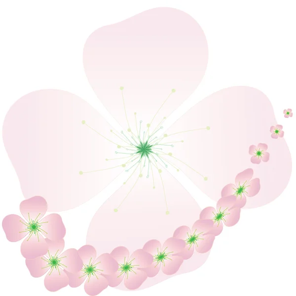 Rosa abstrakt bakgrund med blommor runt — Stock vektor