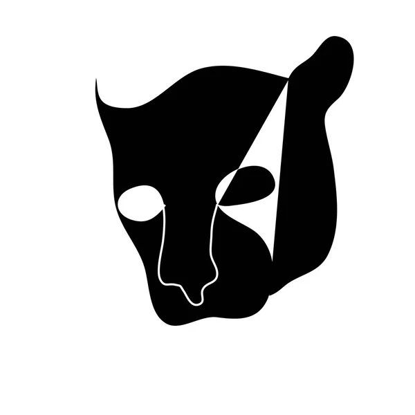 Schwarze Silhouette einer Wildkatze — Stockvektor