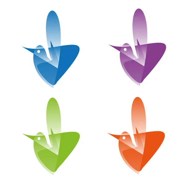 Sada roztomilých vektorových ptáků — Stockový vektor