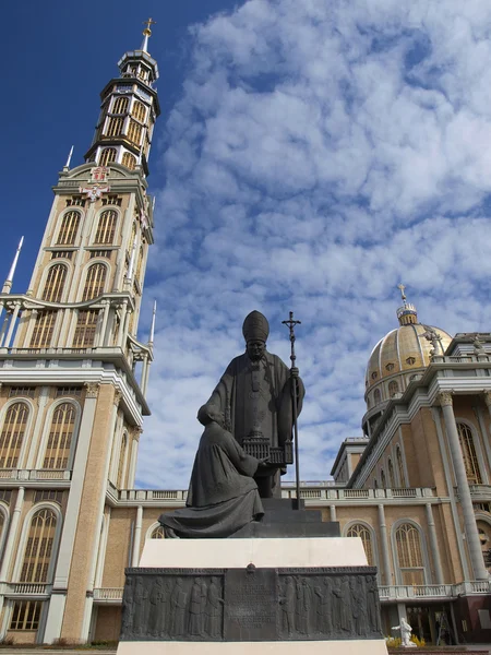 stock image Statue of Pope John Paul II in Lichen, Poland