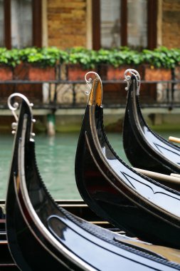 Waiting gondolas in Venice clipart