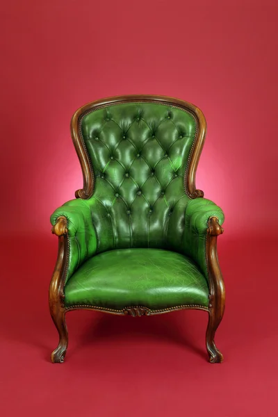 Green leather chair — Stock Photo, Image