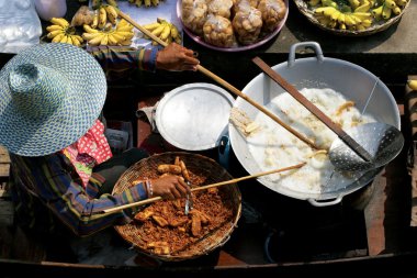 Fried bananas in Thailand clipart