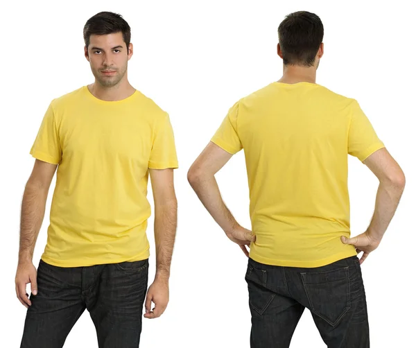 Hombre con camisa amarilla en blanco —  Fotos de Stock