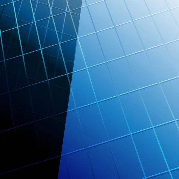 Moderní modrá skleněná stěna mrakodrap — Stockový vektor