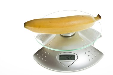 Banana on food scale clipart