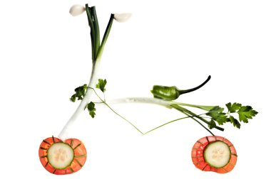 Bicycle made of vegetables clipart