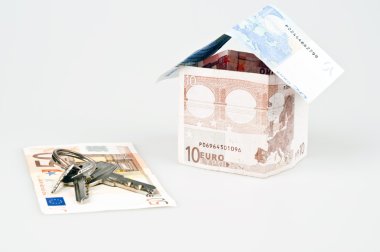House made by banknotes clipart