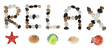 Relax word made of stones clipart