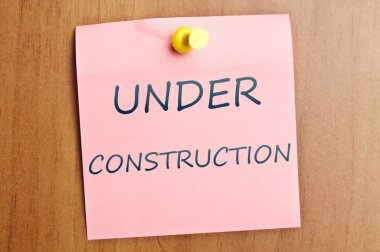 Under construction post it clipart