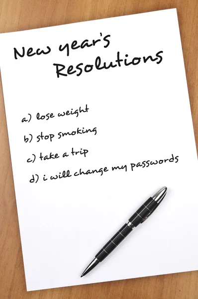 Новогодние резолюции — стоковое фото