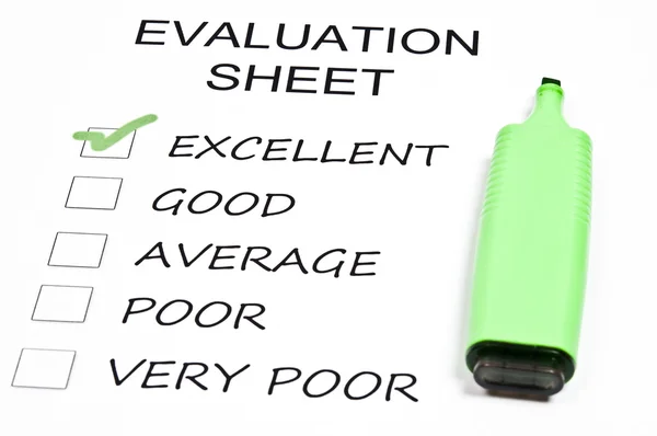 Evaluation sheet — Stock Photo, Image