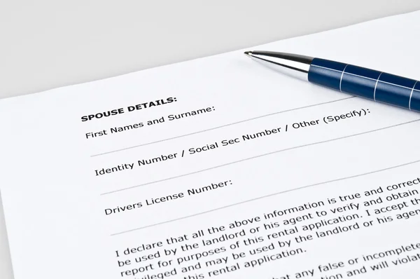 Spouse details form — Stock Photo, Image