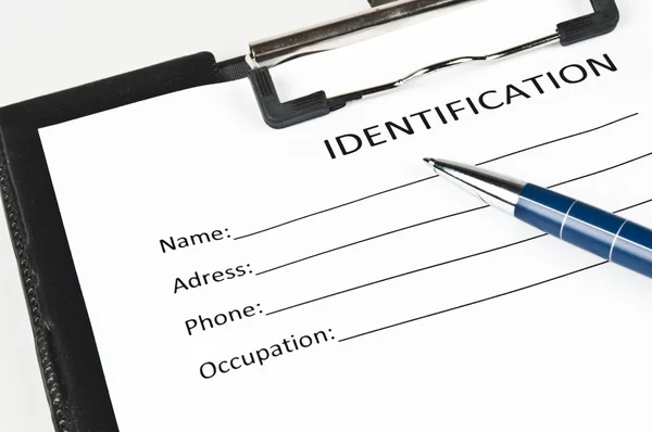 Identification form — Stock Photo, Image