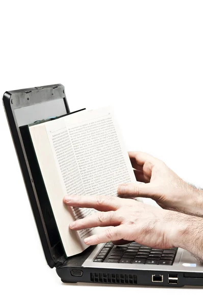 Book on laptop — Stock Photo, Image