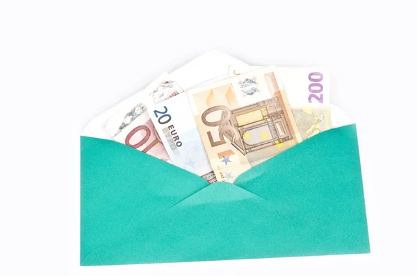 Euro banknotes in envelope — Stock Photo, Image