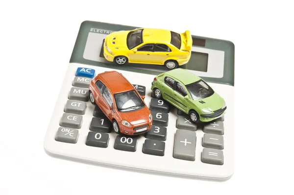 Cars on calculator — Stock Photo, Image