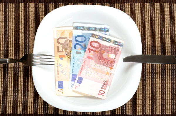 stock image Serving euro banknotes