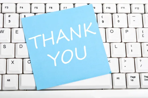 Thank you note on keyboard — Stock Photo, Image