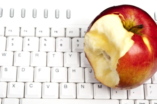 stock image Apple on keyboard