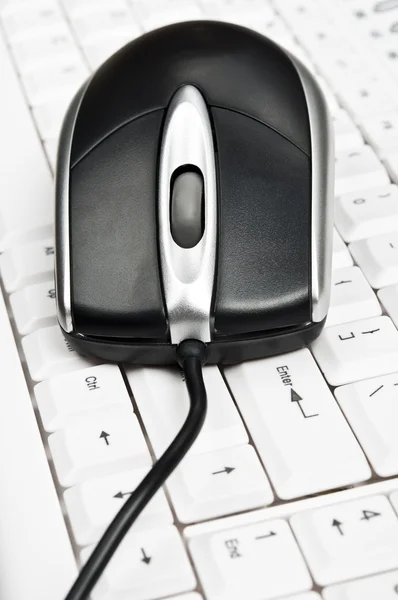 Pc mouse on keyboard — Stock Photo, Image