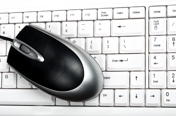 PC myš na klávesnici — Stock fotografie