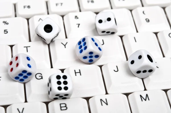 stock image Dice on keyboard