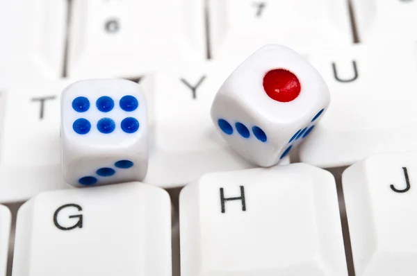 stock image Dice on keyboard