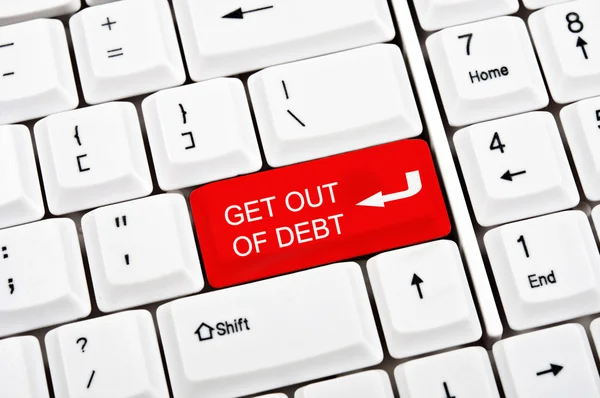 Get out of debt key — Stock Photo, Image