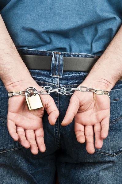 Man hand locked — Stock Photo, Image
