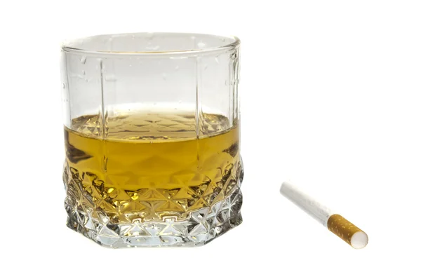 Whiskey and cigarette — Stock Photo, Image