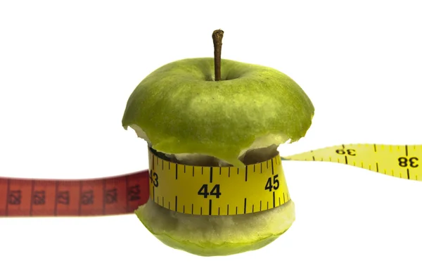 Mérési szalag és az apple — Stock Fotó