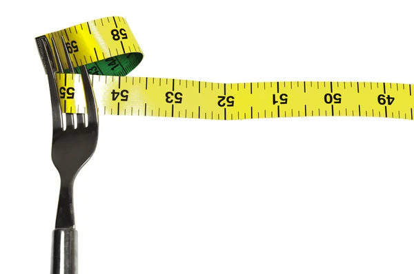 Mätning tejp och gaffel — Stockfoto
