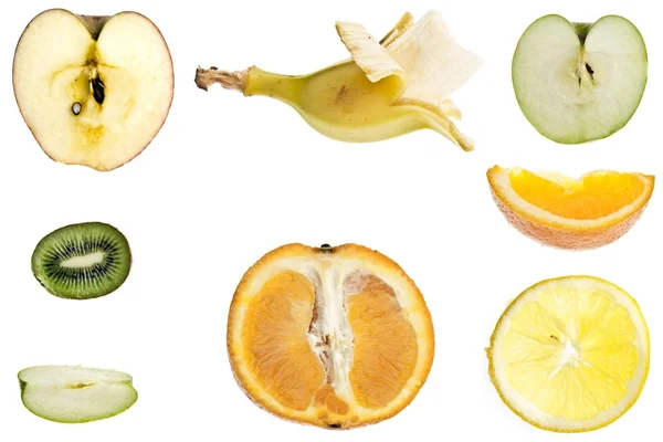 Cut fruits collage — Stock Photo, Image