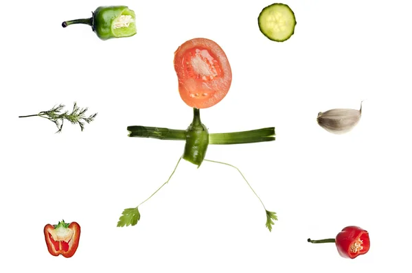 Human shape made of vegetables — Stock Photo, Image