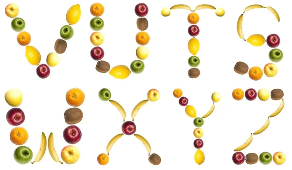 Letters made of fruits — Stock Photo, Image
