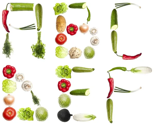 Cartas hechas de verduras —  Fotos de Stock