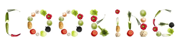 Palabra de cocina hecha de verduras — Foto de Stock