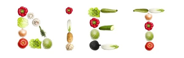 Zöldség diéta szó — Stock Fotó