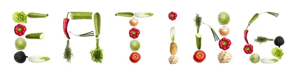 Slovo najedl, ze zeleniny — Stock fotografie