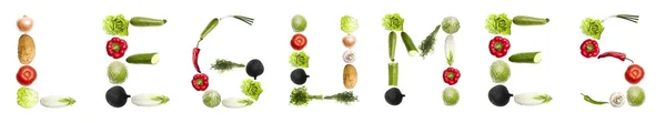 Palabra de legumbres hecha de verduras — Foto de Stock