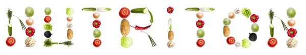 Výživa slovo ze zeleniny — Stock fotografie