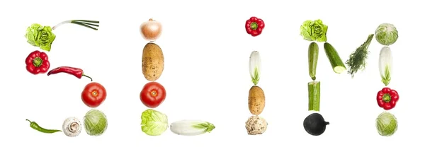 Slim ord gjort av grönsaker — Stockfoto