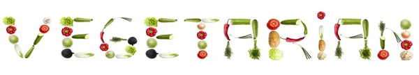 Palabra vegetariana hecha de verduras —  Fotos de Stock