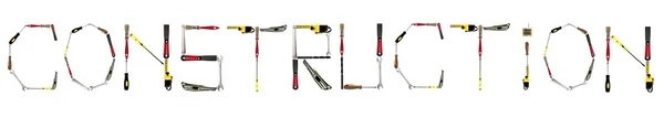 Palabra de construcción hecha de herramientas manuales — Foto de Stock