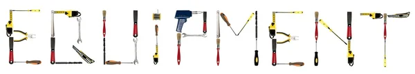 Utrustning ord gjort av handverktyg — Stockfoto