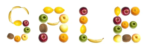Sale word made of fruits — Stock Photo, Image